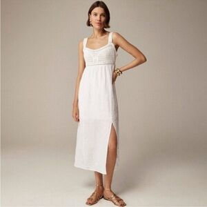 J. Crew White Maxi Dress with Crocheted Bodice